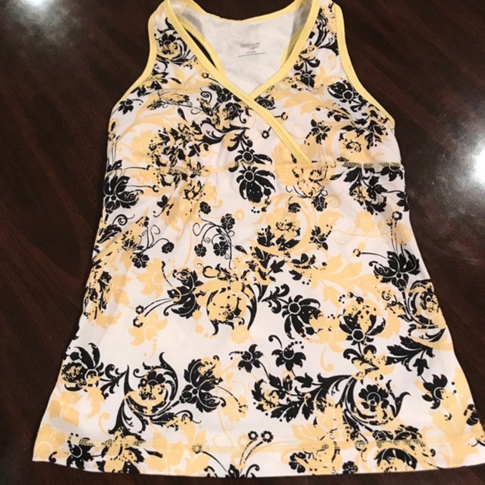 ❗️SALE❗️Danskin Now -Yellow & Black Paisley Tank☀️